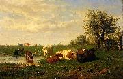 Gerard Bilders Cows in the meadow oil painting
